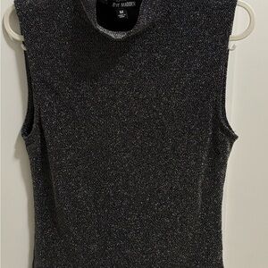 Steve Madden Glittery Black Sleeveless Blouse